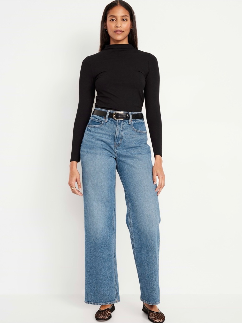 Curvy Extra High-Waisted Wide-Leg Jeans
